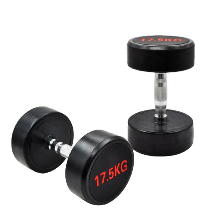 2 Pack of 17.5kg - Total 35kg Rubber Coated Dumbbell Hand Weight - Rubber Dumbbell