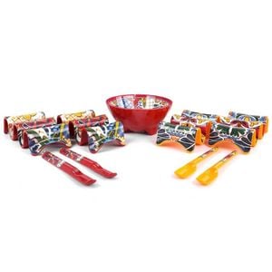 5pc Prepara Melamine Taco Party Serveware Gift Set Dishwasher Safe