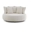 Catalina Outdoor Aluminium Round Daybed Lounge White & Ivory Cushions