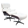 Sk Designer Living | Replica Eames Lounge Chair | 4 Star Ottoman - White