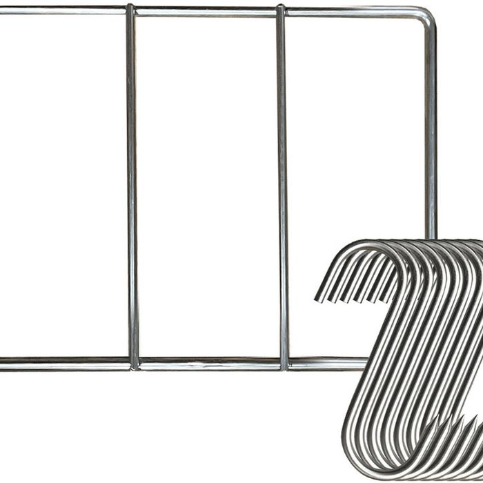 Biltong Rack & Hooks Set - 20 x 30 cm - Rectangular | Stainless Steel | 200mm