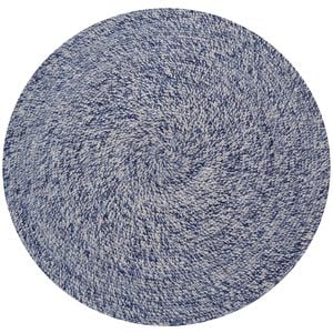 Handwoven Round Rug-Orbit 6223-Ivory Navy-120x120cm