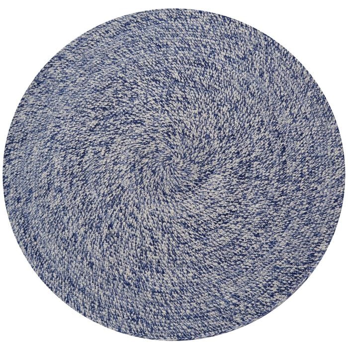 Handwoven Round Rug-Orbit 6223-Ivory Navy-120x120cm
