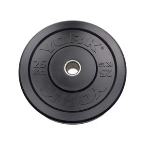 York 25KG Black Rubber Training Bumper Plate Single