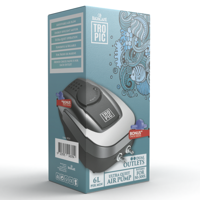 Bioscape Tropic Air Pump 4000 Twin w/ 2 Check Valves (BIS54)