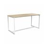 Olg Anvil Bar Leaner 4 Leg White Frame New Oak Smooth Top L2100mm X W900mm