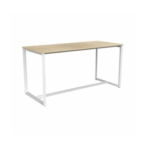 Olg Anvil Bar Leaner 4 Leg White Frame New Oak Smooth Top L2100mm X W900mm