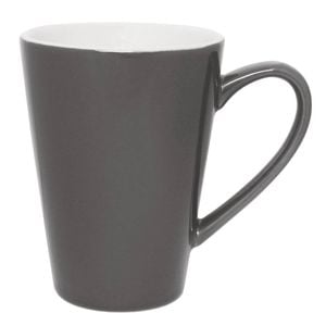 Olympia Cafe Latte Cup Charcoal 340ml 12 Pack Ceramic Coffee Mug Tableware