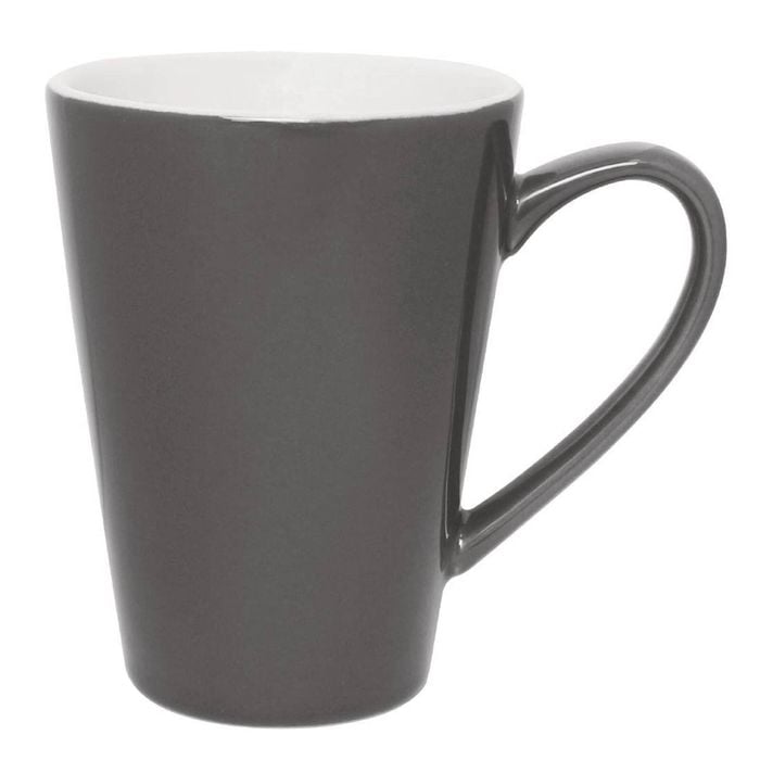 Olympia Cafe Latte Cup Charcoal 340ml 12 Pack Ceramic Coffee Mug Tableware