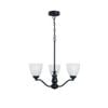Oriel Lighting Rochester Traditional Glass Pendant Light Black 3lt
