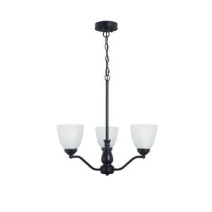 Oriel Lighting Rochester Traditional Glass Pendant Light Black 3lt