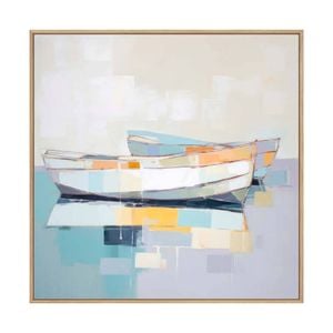 Artey | Maritime Tranquility I - Framed Canvas - Natural Frame - 120 x 120cm