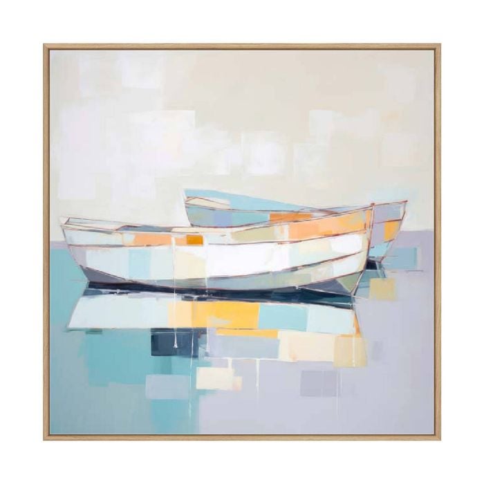 Artey | Maritime Tranquility I - Framed Canvas - Natural Frame - 120 x 120cm