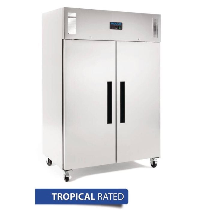Polar G-series 2 Door Upright Freezer Stainless Steel 1200ltr - Commercial Upright Freezers (dl896-a)