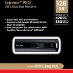 SanDisk USB Extreme PRO 128GB 3.2 Solid State Flash Drive Memory Stick SDCZ880-128G