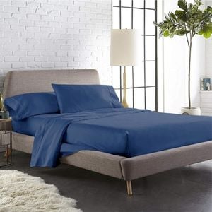 Luxor King Ocean Color 1000TC 100% Cotton Fittd Sheet Flat Sheet Pillowcase Set