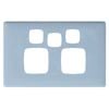 HPM Cheekyboy Linea Double Powerpoint Cover Plate with Extra Switch