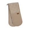 Ladelle Hemingway Taupe Double Cotton Linen Oven Mitt Cookware Beige