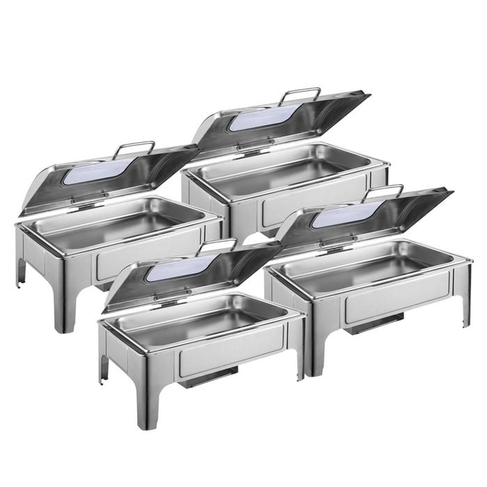 SOGA 4X 9L Rectangular Stainless Steel Soup Warmer