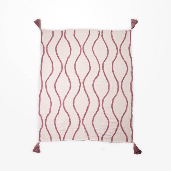 DWBH Cotton Slub Throw Blanket 125x150cm Home Decor OLDROSE