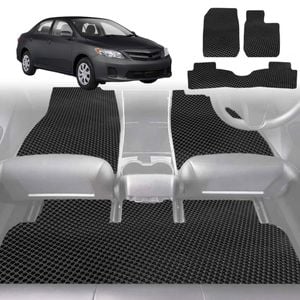 6D Diamond Car Floor Mats for Toyota Corolla 2007-2012 Hatch-Full Set-Black-Outback GT