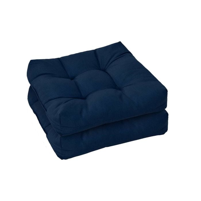 Costway 2x Lounge Chair Cushion Soft Square 53x53cm Navy