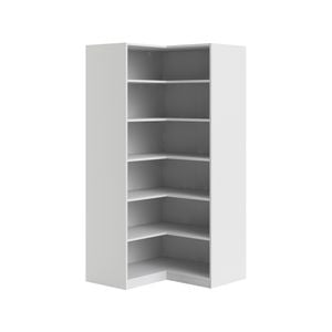 Flexi Storage Wardrobe 970 x 2000 x 970mm White Matte 6 Shelf Corner Unit