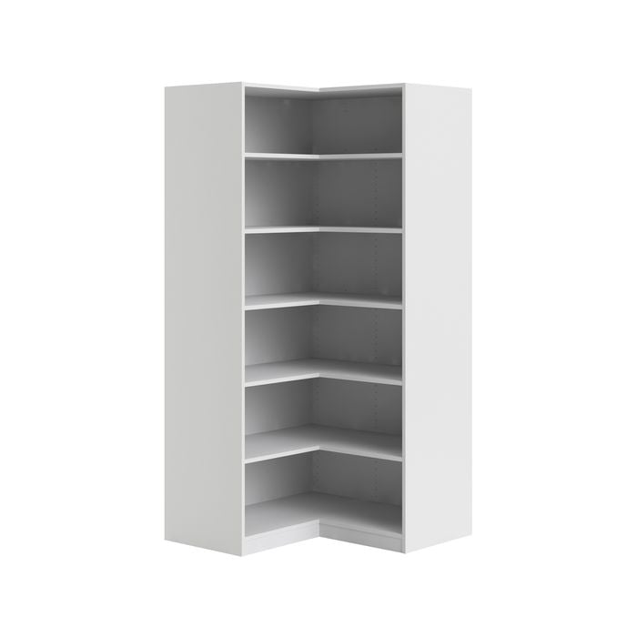 Flexi Storage Wardrobe White Matte 6 Shelf Corner Unit 