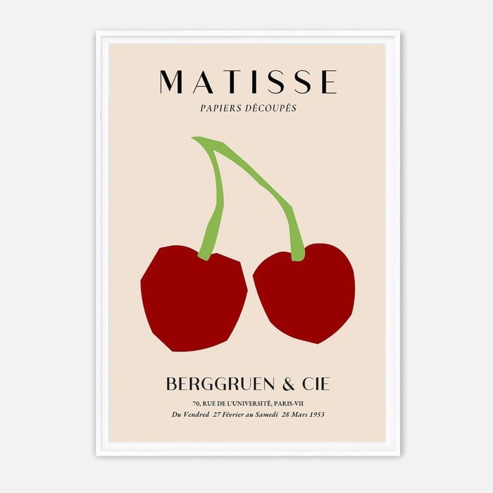 Galrie Henri Matisse - Papiers Découpés - Berggruen & Cie Exhibition Poster, White Frame, A0 84 x 119cm (33 x 47inch)