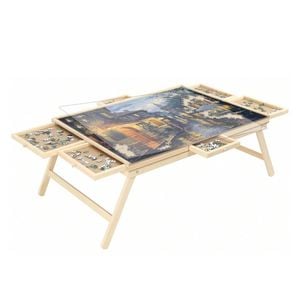 Social Hike Puzzle Board Table 1500 Pcs - Folding Legs 6 Drawer With Cover