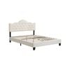 IHOMDEC Upholstered Button Tufted Double Bed Frame BEF05 Beige