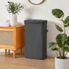 Sherwood Voyager Slim Laundry Hamper 40L Faux Linen 22x39x67cm Slate
