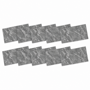 SOGA Peel & Stick Floor and Wall Tiles 30 x 60cm 10 Pack Grey Faux Marble