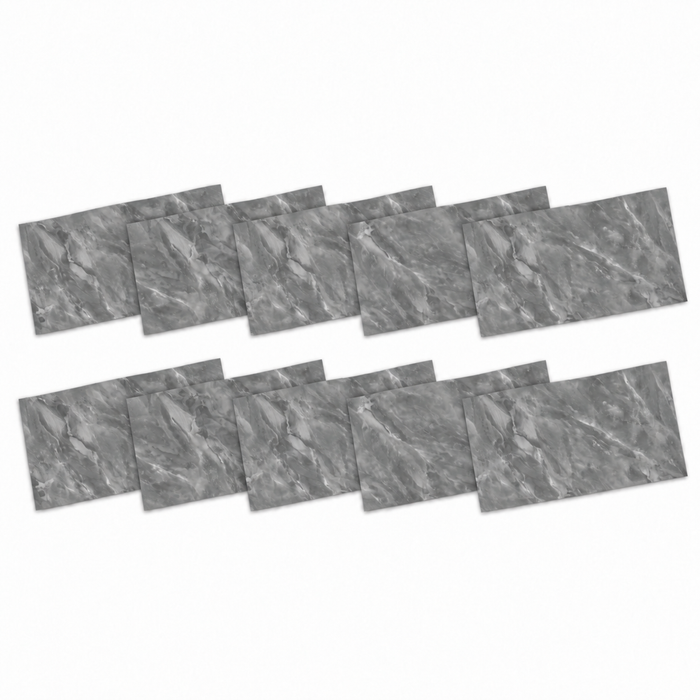 SOGA Peel & Stick Floor and Wall Tiles 30 x 60cm 10 Pack Grey Faux Marble