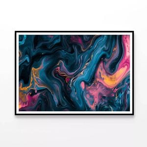 Colorful Waves Abstract  Print 100% Australian Made 120x90cm  (Poster)