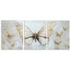 3pcs Butterfly Oil Painting in Gold Leaf Print 100% Australian Made 3 x 40x60cm (Metal Print)
