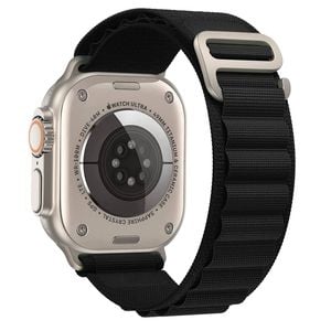 Alpine Nylon Sports Watch Band Strap - For Apple iWatch Ultra [42mm Series 3] 44mm 45mm 46mm 49mm (Black)
