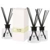 Glass Reed Diffusers - 200ml - Vanilla Sands - Pack of 3 - Sweet Creamy Fragrance with 8 Reeds Each Long Lasting