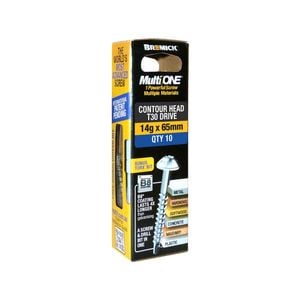 Bremick MultiONE 14g x 65mm B8 Contour Head Screw - 10 Pack
