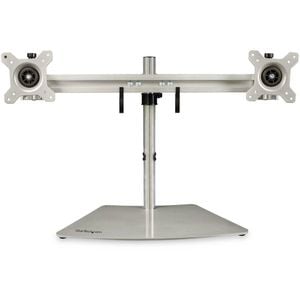 Star Tech Dual-Monitor Stand - Horizontal - Silver - Adjustable