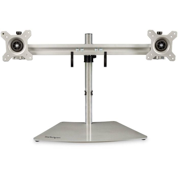 Star Tech Dual-Monitor Stand - Horizontal - Silver - Adjustable