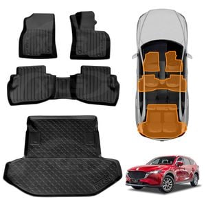 3D All-Weather TPE Floor Mats Boot Liner for Mazda CX-8 CX8 2018-2024 Customized Cargo Trunk