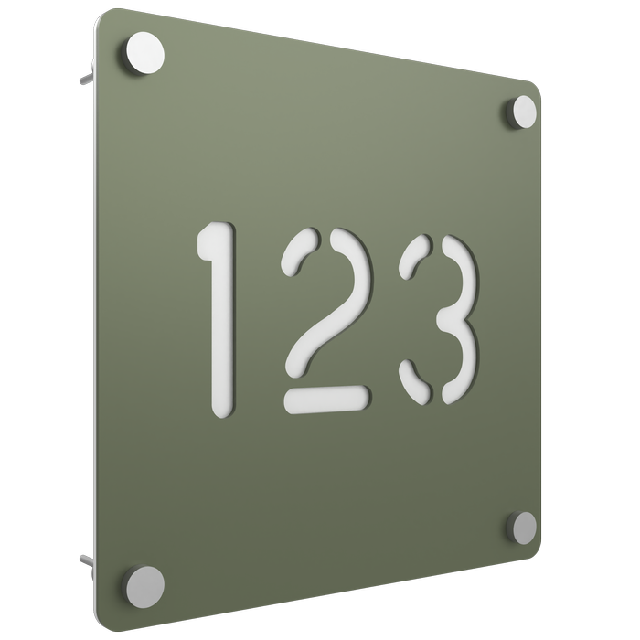 ProtectorAl 280 x 280mm Pale Eucalypt Aluminium Cut Through Custom House Sign