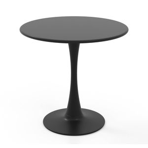 Costway 80cm Coffee Table Metal Dining Table Black