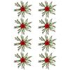 8PK Urban Pretty Beads Flower Napkin Ring Christmas Table Decor 10cm Red/Green