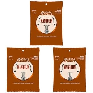 3PK Martin Guitar M465 Retro Mandorin Monel Strings 80/20 Bronze Medium