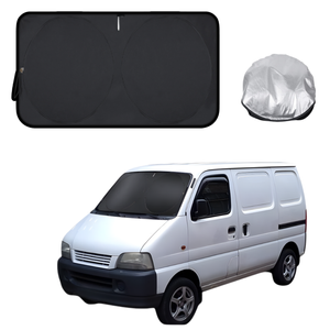 Front Windscreen Sun Shade for Suzuki Carry 1999 - 2013 - XL 160 x 100 cm - Black