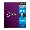 Elixir #11025 Acoustic Polyweb Guitar String 80/20 Bronze 11-52 Custom Light
