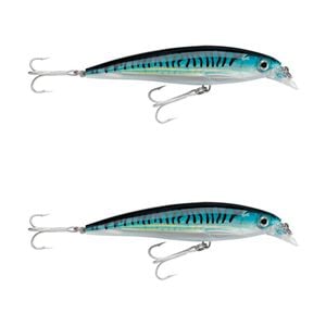 2x Rapala 14cm Saltwater X Rap Jerkbait Fishing Lures - Silver Blue Mackerel