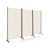 Costway 3-panel Mobile Room Divider Foldable Privacy Screen Home Office White